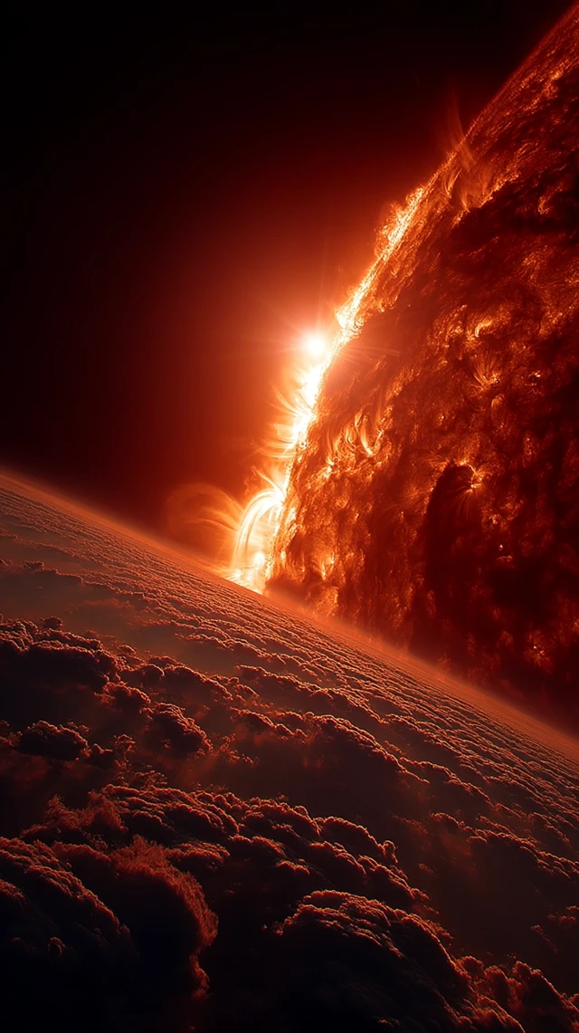 Solar Flare Eruption: Intense Space Art