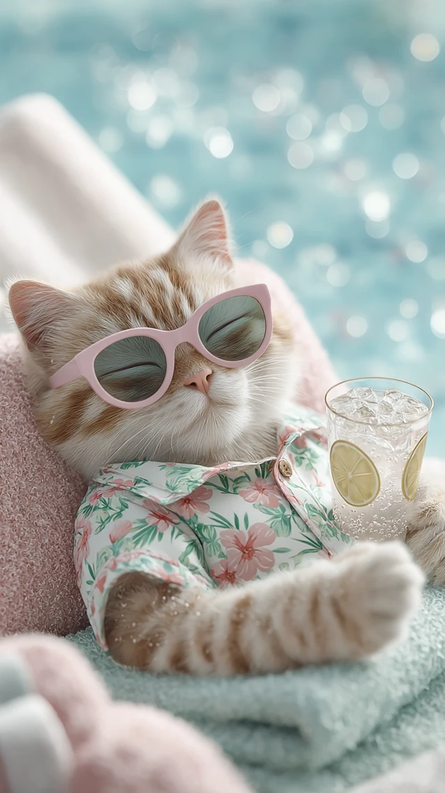 Cool Cat Summer Vacation Stock Photo