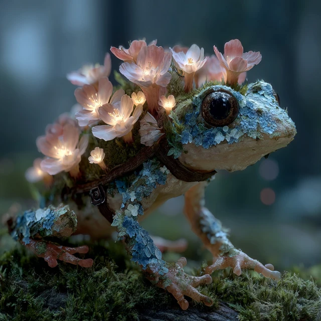 Gloompetal Hopper Bioluminescent Frog Creature