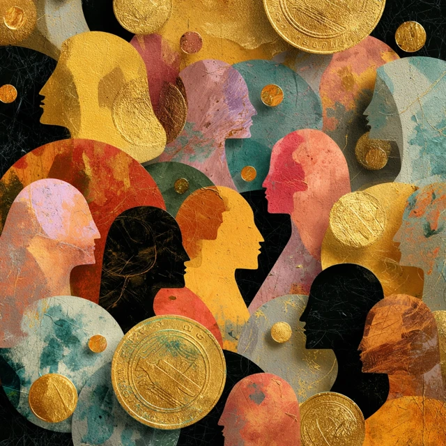 Golden Circle of People Financial Expressionism