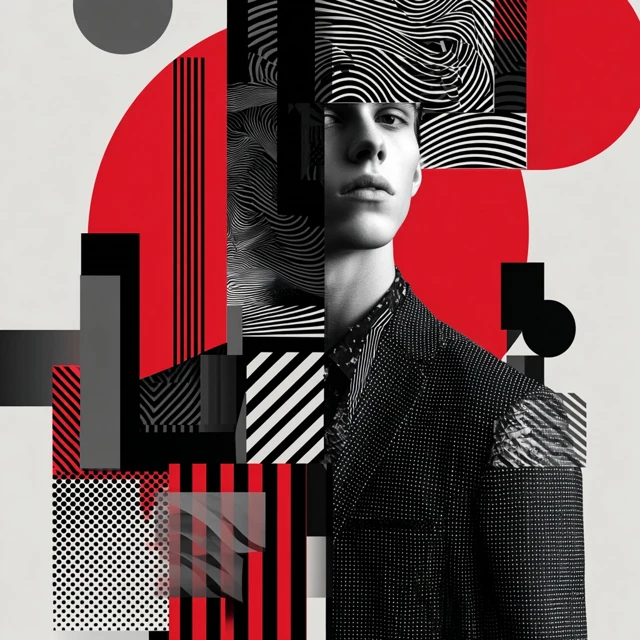 Abstract Portrait Modern Art Composition