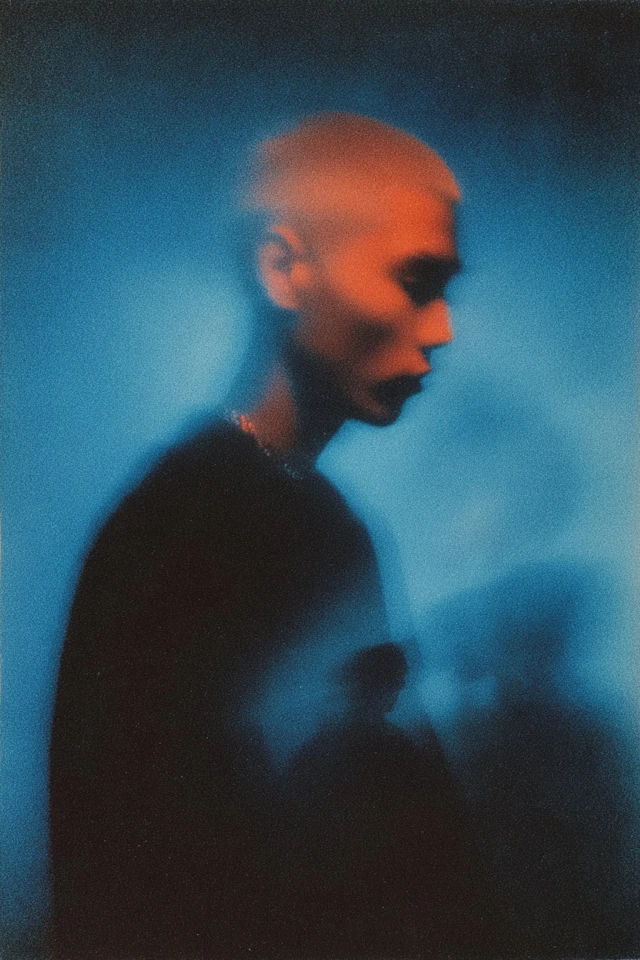 Japanese Punk Portrait Glowing Ethereal Dreamy