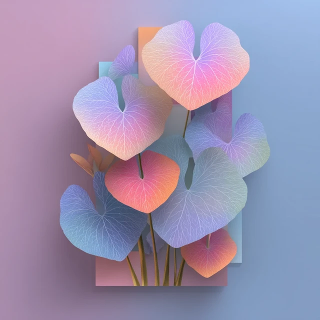Taro Root Leaves Abstract Vector Art