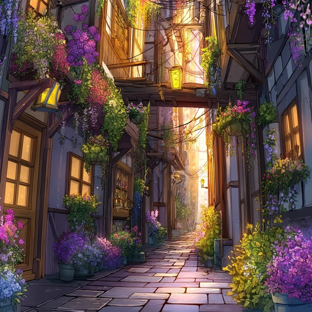 City Alleyway in Disney Manga Style