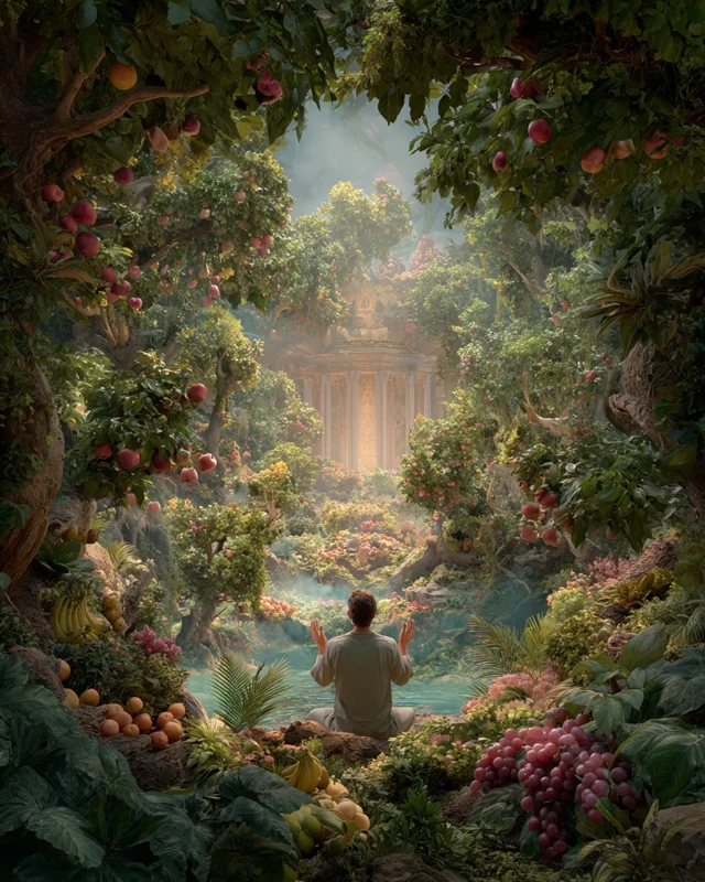Edenic Garden Prayer Cinematic Art