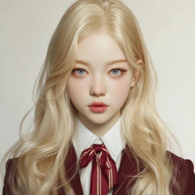 Elegant Korean Schoolgirl Portrait Fantasy