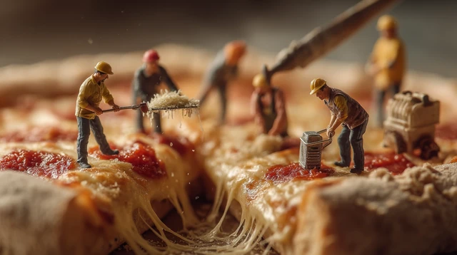 Miniature Pizza Makers Ultra Realistic Photography