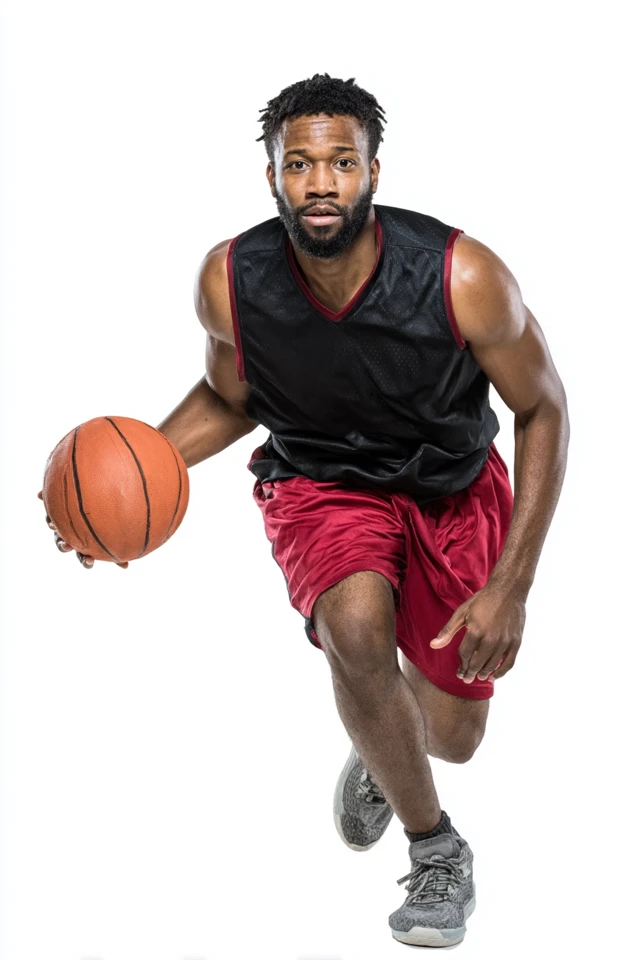Basketball Player in Action Dynamic Pose