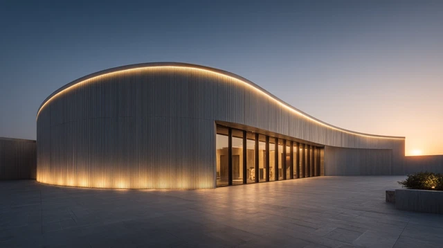 Minimalist Architectural Marvel Sunset Lighting