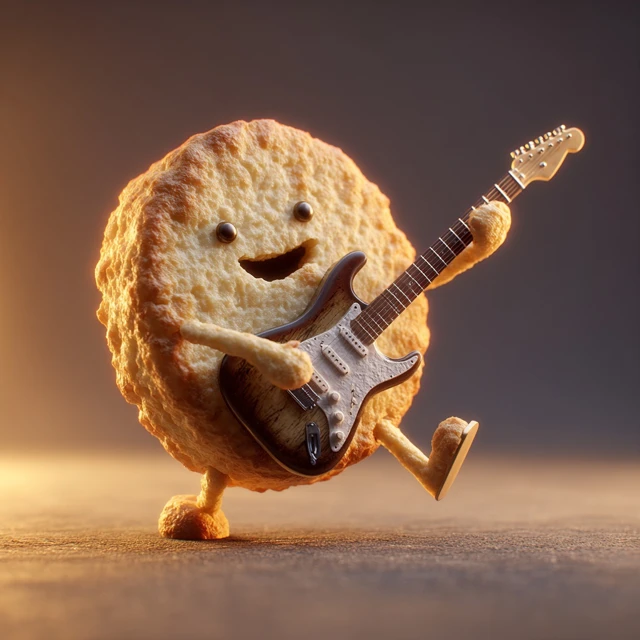 Rockstar Biscuit 3D Illustration
