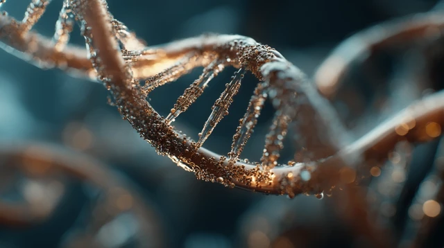DNA Strand Digital Visualization Close Up