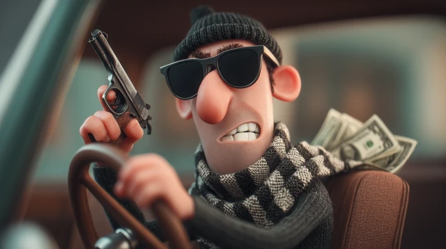 Kid Villain Driving Car 3D Pixar Animation