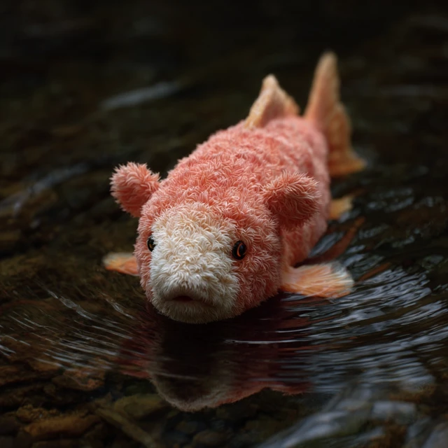 Cuddly Salmon Swimming Underwater