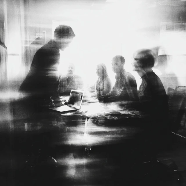 Abstract Black and White Sales Team Photo