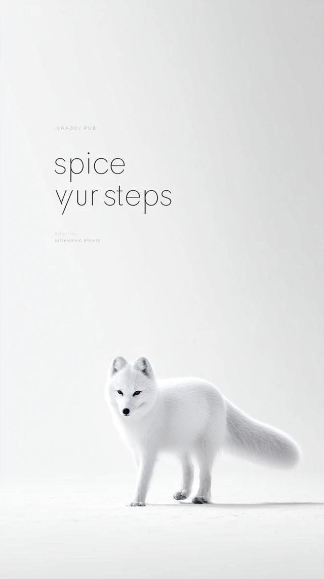 Arctic Fox Minimalist Advertising Image