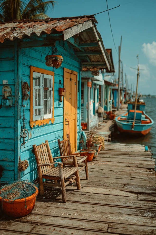 Fishing Hut on a Harbor Summer Vacation Photo