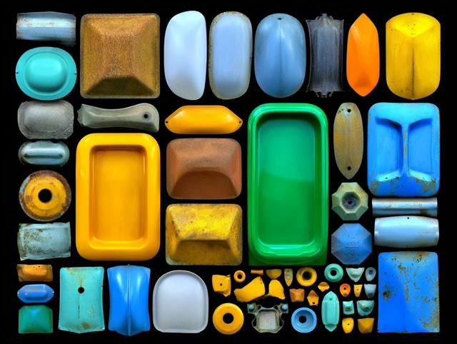 Scrap Dealer Collection Colorful Metal and Plastic Objects