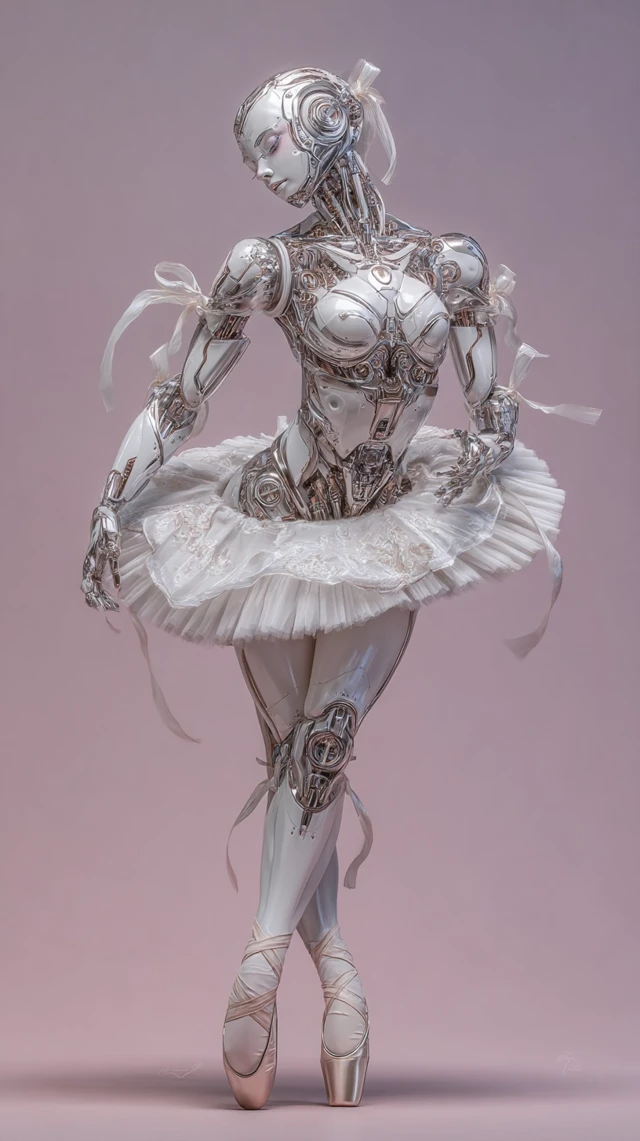 Robot Ballerina Elegant Photorealistic Portrait