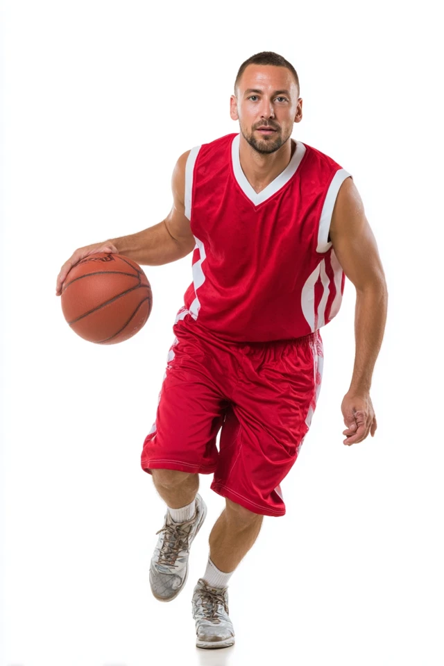 Basketball Player in Action Dynamic Pose