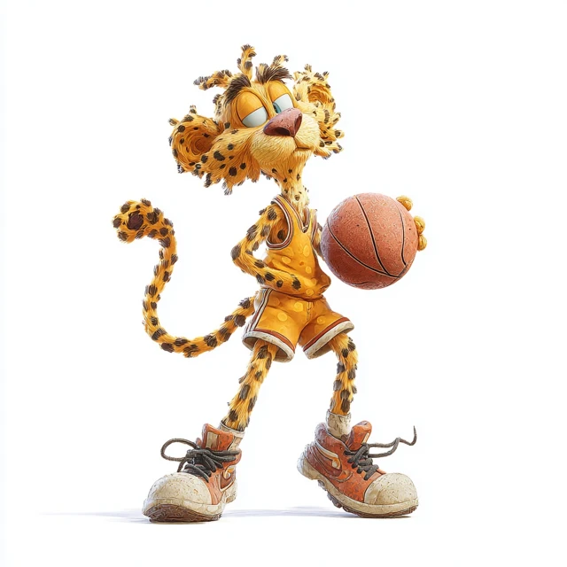 Cartoon Animal Basketball Player Pixar Style