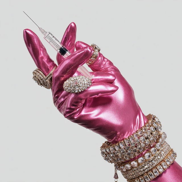 Glamorous Hand Diamonds Syringe Luxury Jewelry Photo