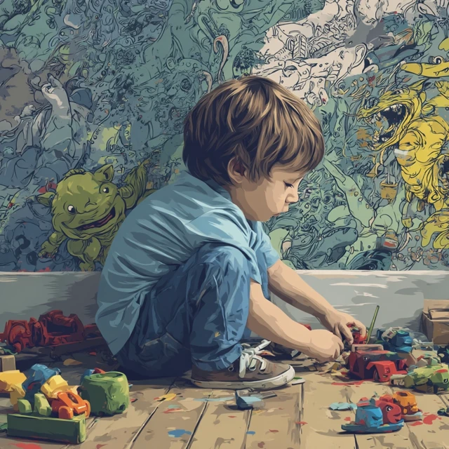 Childhood Creativity Drawing on the Wall