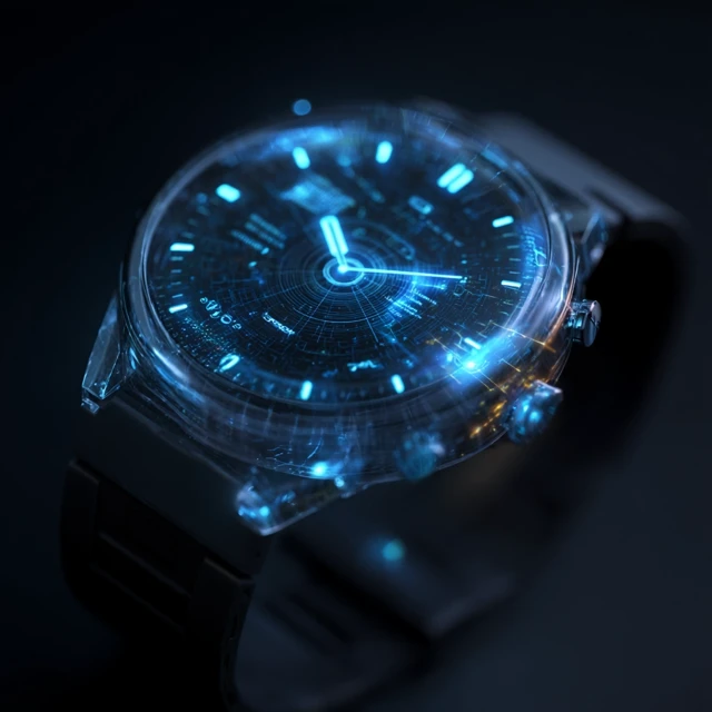Cyberpunk Smartwatch with 3D Hologram UI