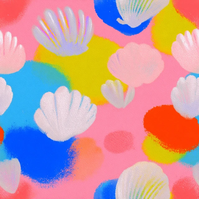 Seashell Illustration Pastel Summer Colors