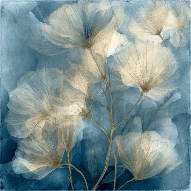 Cyanotype Flower Art: Translucent Blossoms