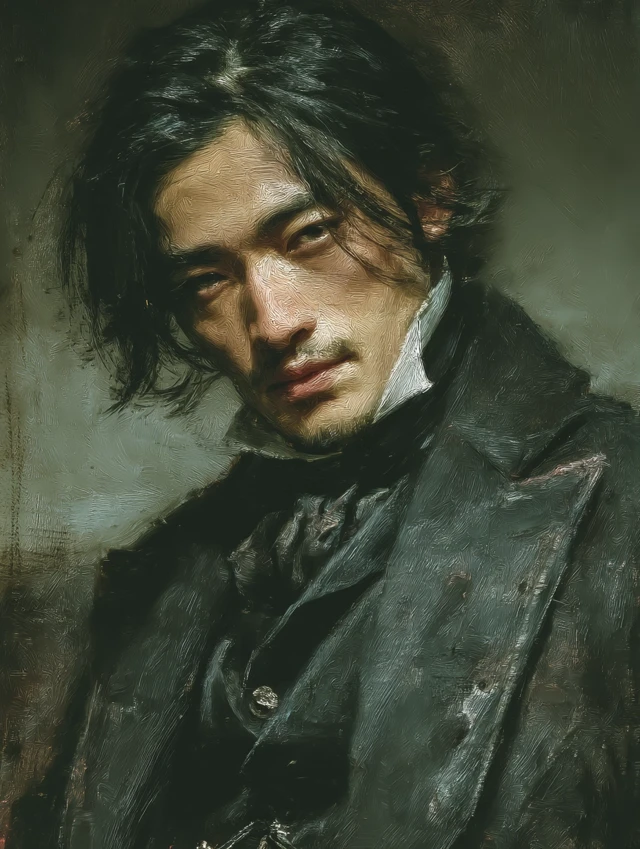 Brooding Male Character in Fantasy Style