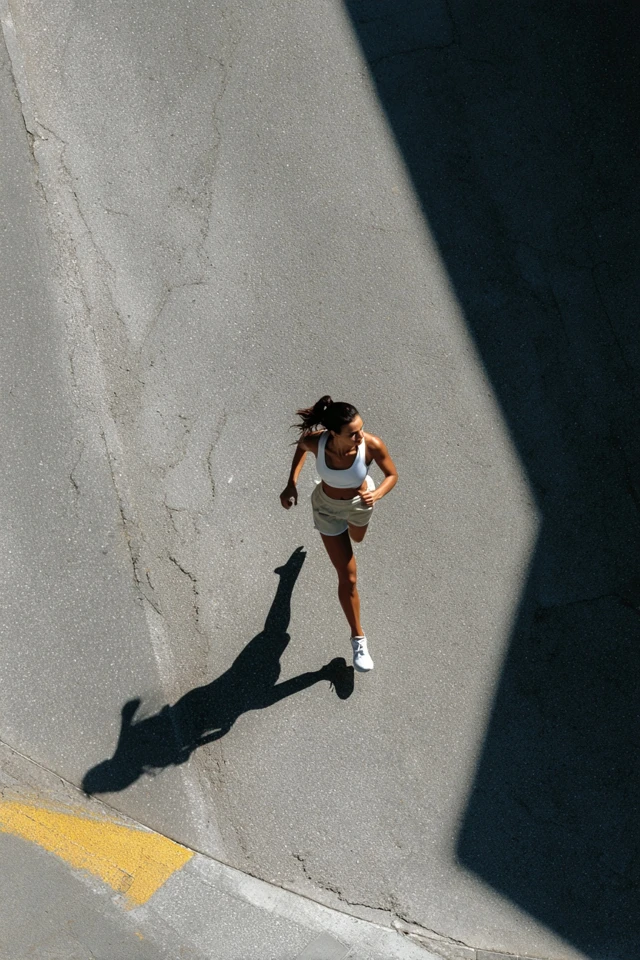 Woman Running Top View Photography