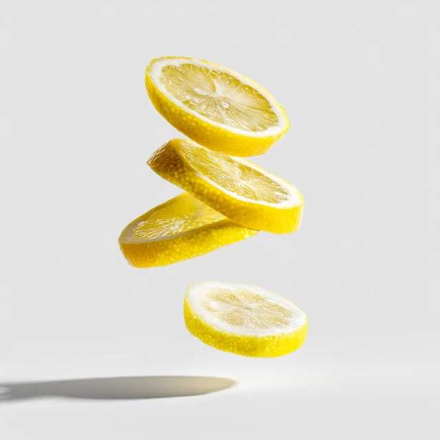 Floating Lemon Slices Minimalist Photography