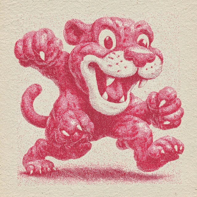 Vintage Panther Dragon Mascot Illustration
