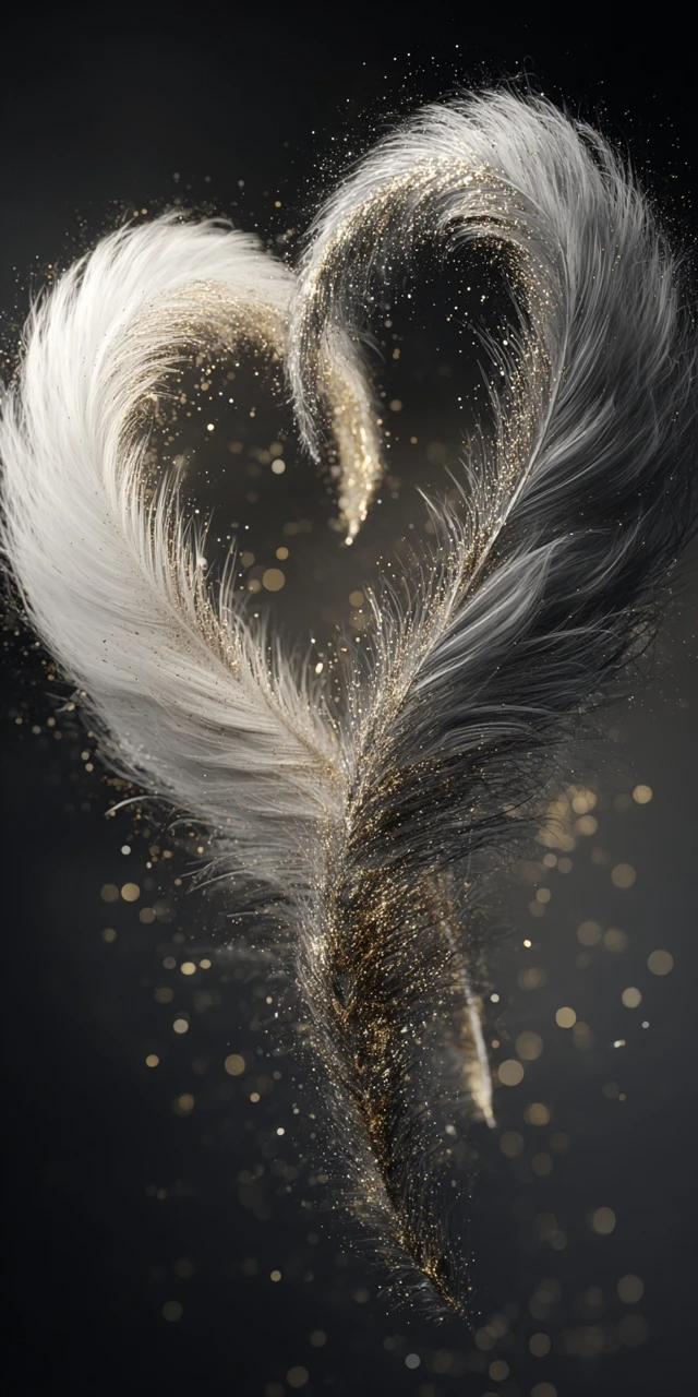 Feather Hearts Art Delicate Romantic