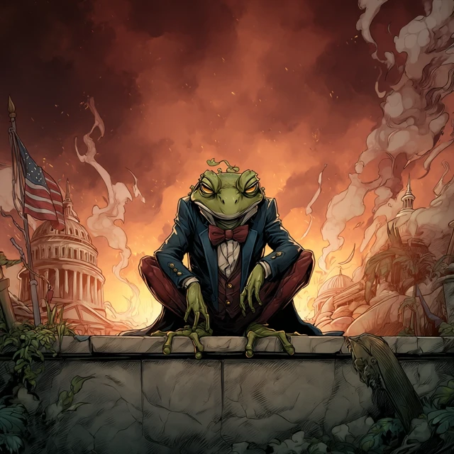 Cowboy Frog Patriot Rifle American Flag