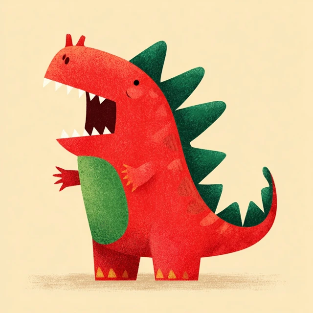 Cute Cartoon Dinosaur Illustration