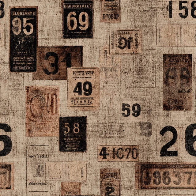 Vintage Number Collage Seamless Pattern Design