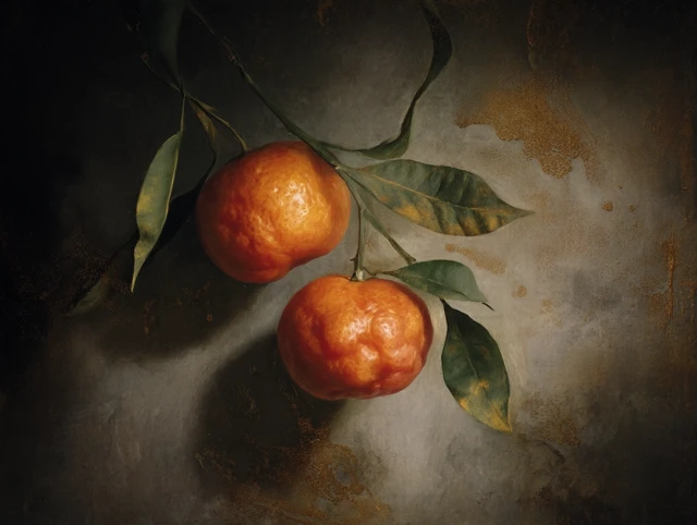 Mandarynne Beautiful Woman with Oranges Painting