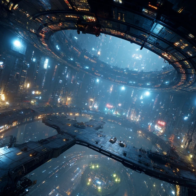 Futuristic Planet with Advanced Technology