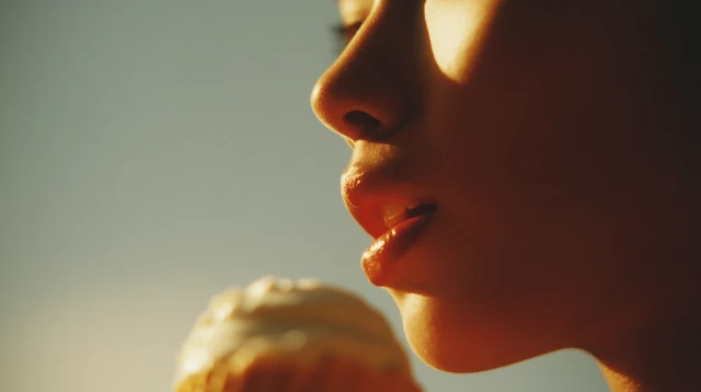 Asian Girl Eating Ice Cream Close Up Matthias Heiderich