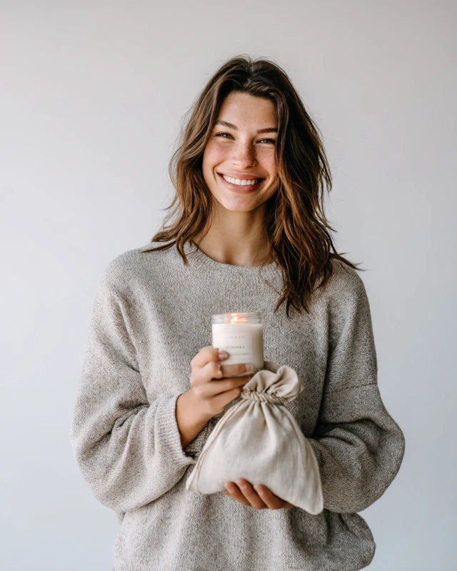 Zero Waste Holiday Gifting Young Woman Smiling