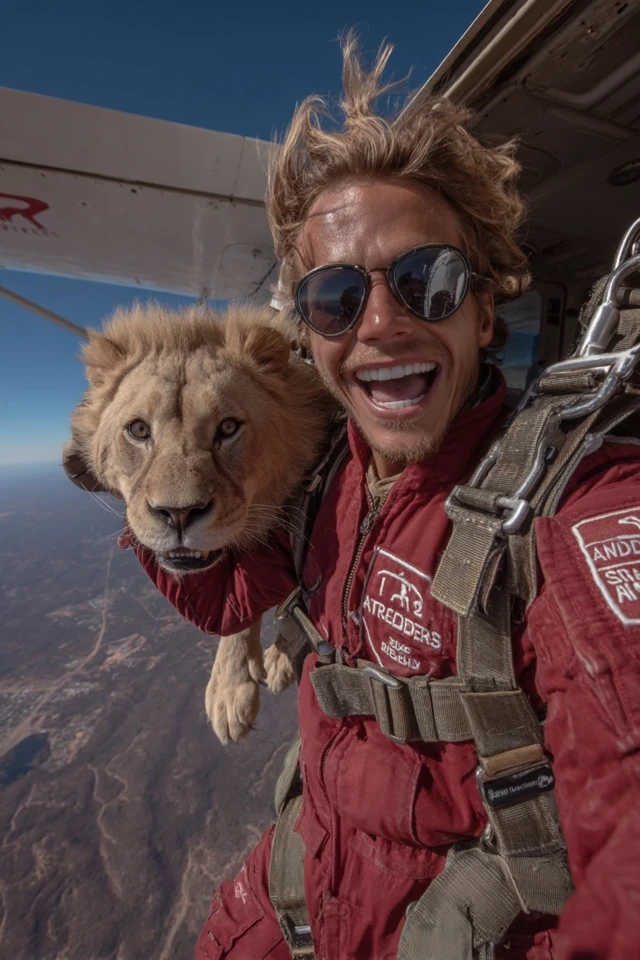 Skydiving with a Lion Thrilling Adventure