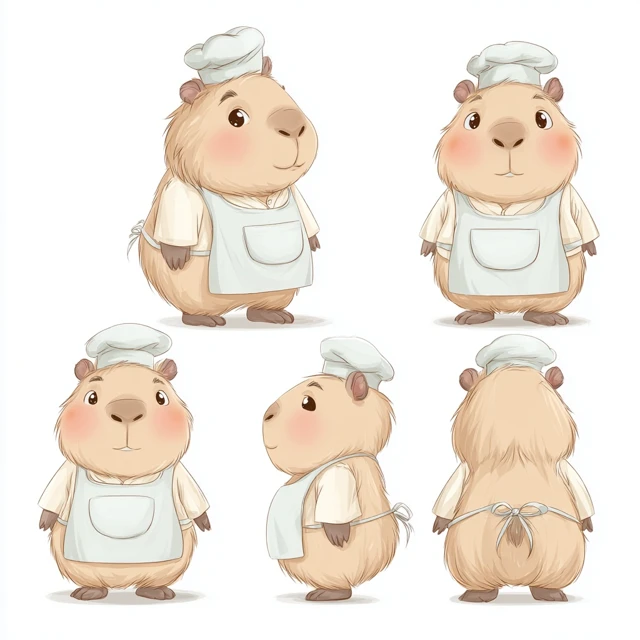 Cute Capybara Chef Mascot Illustration