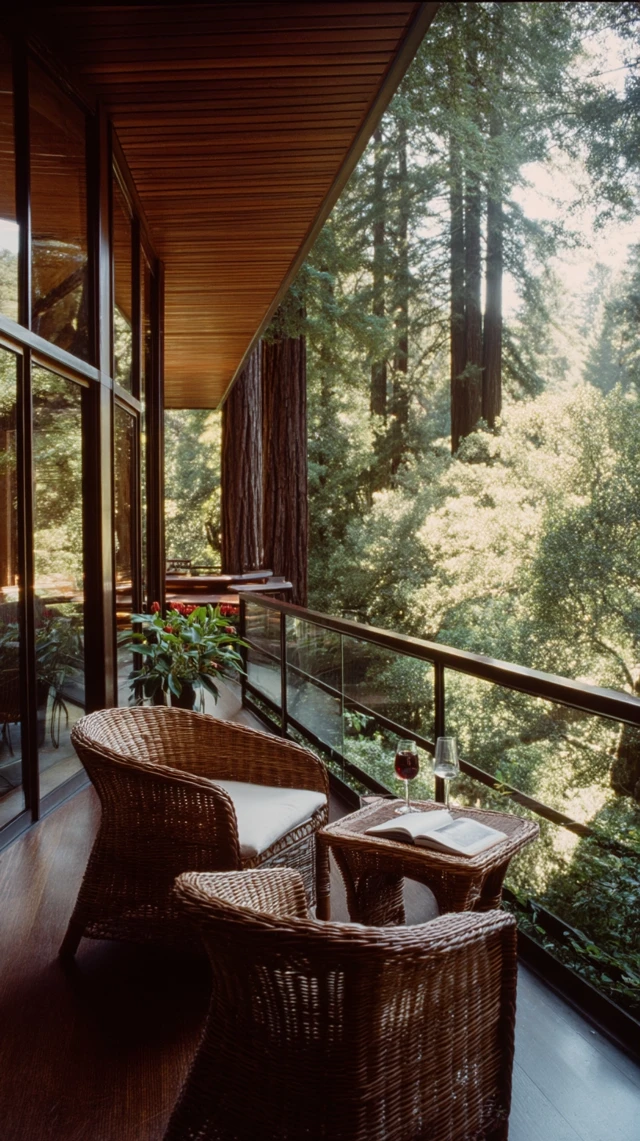 Forest Villa Balcony 1980s Luxury Sonoma California