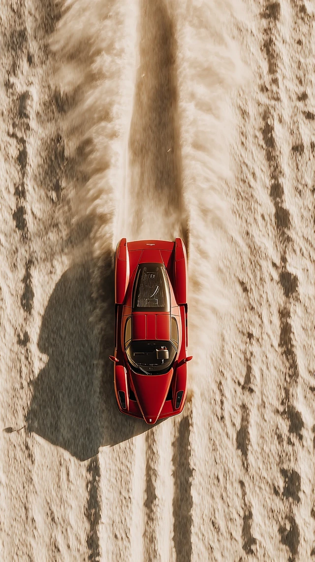 Ferrari Enzo Driving Through the Desert Sand
