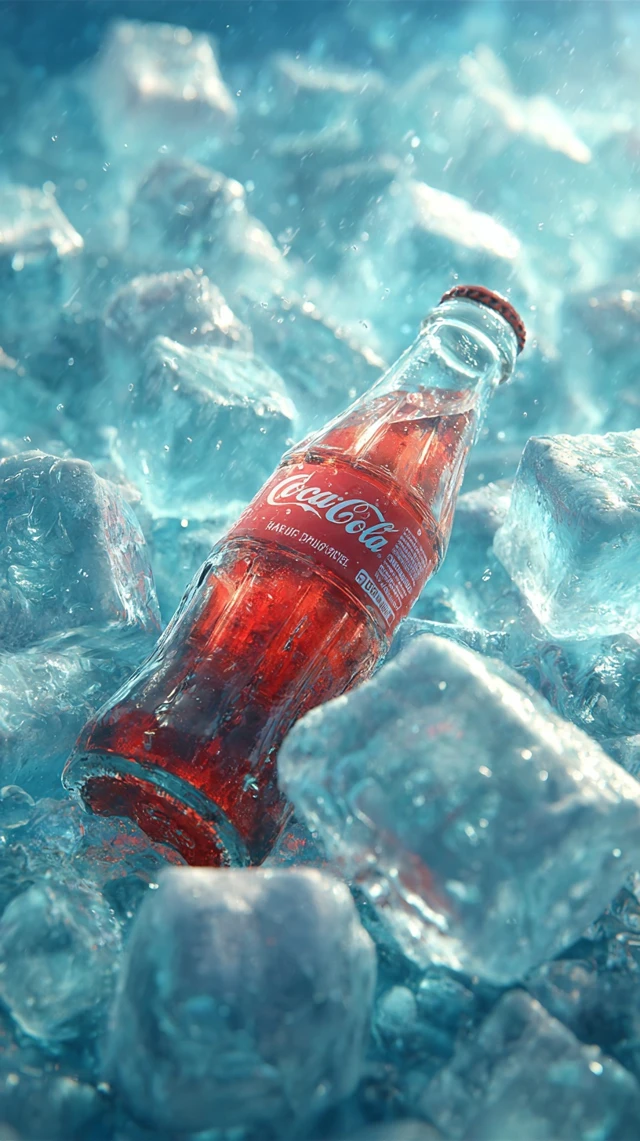 Ice Cold Soda Bottle in a Freezer Graphic Design