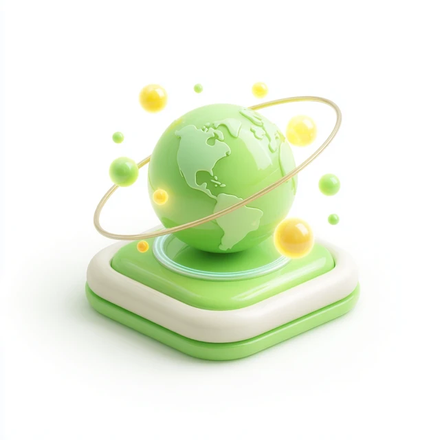 3D Earth Icon Futuristic Design Illustration