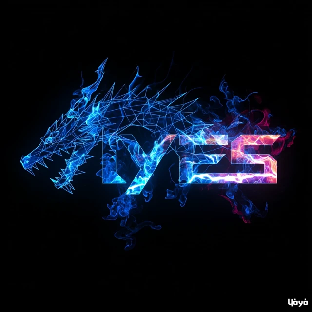 Ilyes Gaming Logo Dragon Design Futuristic Style