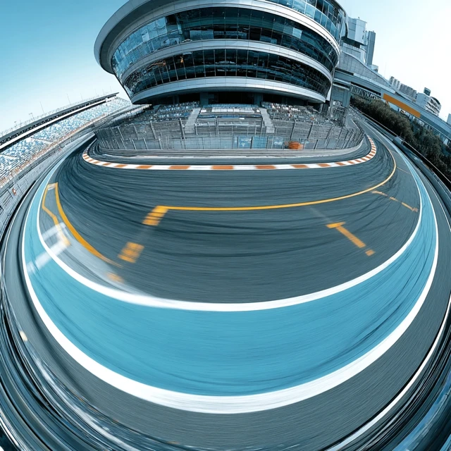 Race Car Action On The Track Dynamic Perspective