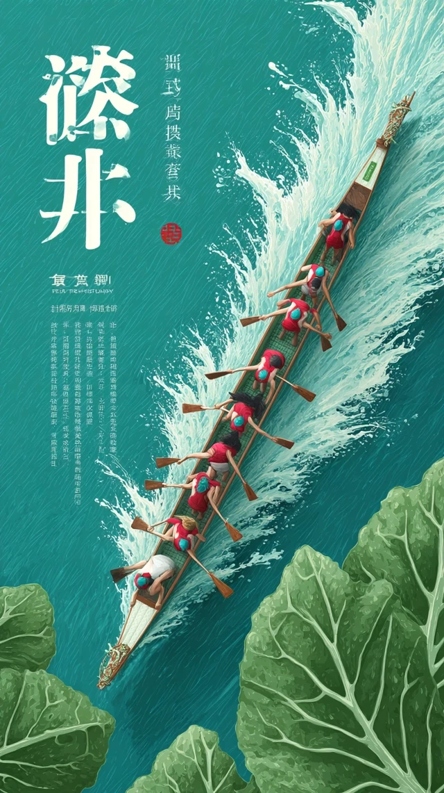 Dragon Boat and Laundry Detergent Ad Illustration
